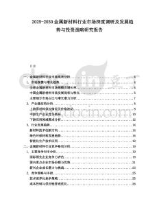 2025-2030金屬新材料行業市場深度調研及發展趨勢與投資戰略研究報告
