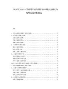 2025至2030中國乘用車噴油器行業(yè)市場深度研究與戰(zhàn)略咨詢分析報告