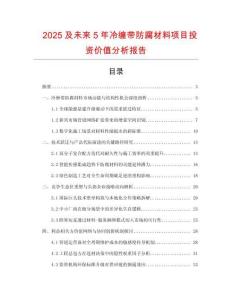 2025及未來5年冷纏帶防腐材料項目投資價值分析報告