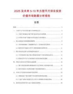 2025及未來5-10年方型平尺項目投資價值市場數據分析報告