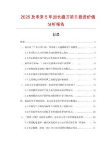 2025及未來5年加長直刀項目投資價值分析報告