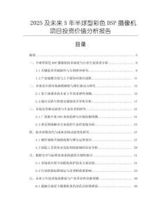 2025及未來5年半球型彩色DSP攝像機項目投資價值分析報告