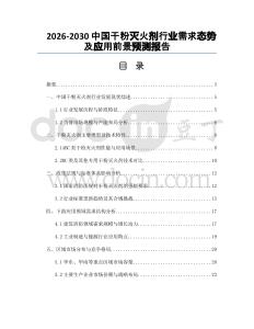 2026-2030中國干粉滅火劑行業(yè)需求態(tài)勢及應(yīng)用前景預(yù)測報告