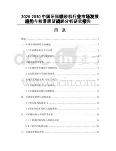 2026-2030中國牙科噴砂機(jī)行業(yè)市場發(fā)展趨勢與前景展望戰(zhàn)略分析研究報告