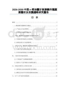 2026-2030中國(guó)n-椰油酰甘氨酸鈉市場(chǎng)發(fā)展現(xiàn)狀及投資戰(zhàn)略研究報(bào)告