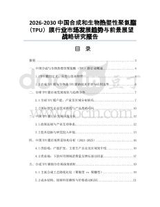 2026-2030中國合成和生物熱塑性聚氨酯（TPU）膜行業(yè)市場發(fā)展趨勢與前景展望戰(zhàn)略研究報(bào)告