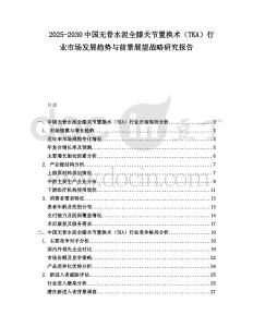 2025-2030中國無骨水泥全膝關節置換術（TKA）行業市場發展趨勢與前景展望戰略研究報告