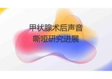 甲状腺术后声音嘶哑研究进展2025
