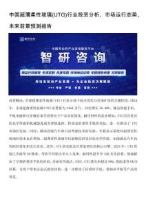 中國超薄柔性玻璃(UTG)行業投資分析、市場運行態勢、未來前景預測報告