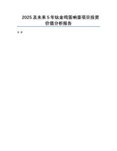 2025及未來5年鈦金鳴笛響壺項目投資價值分析報告