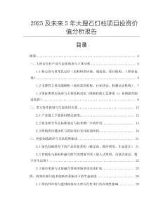 2025及未來5年大理石燈柱項目投資價值分析報告