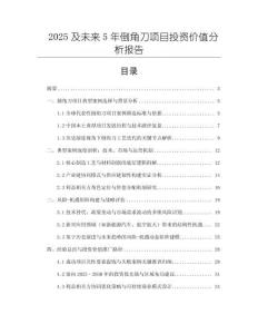 2025及未來5年倒角刀項目投資價值分析報告