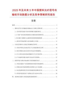 2025年及未來5年中國塑料光纖信號傳輸線市場數據分析及競爭策略研究報告