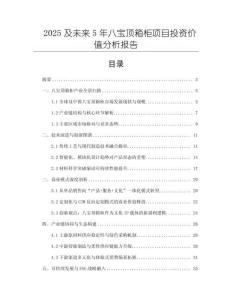 2025及未來(lái)5年八寶頂箱柜項(xiàng)目投資價(jià)值分析報(bào)告