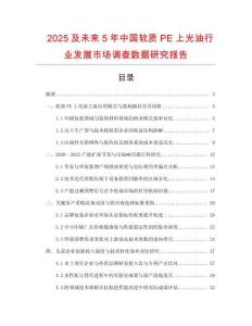 2025及未來5年中國軟質PE上光油行業發展市場調查數據研究報告