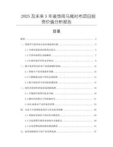 2025及未來5年裝飾用馬尾襯布項目投資價值分析報告