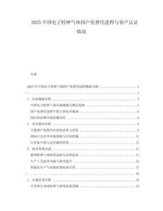 2025中国电子特种气体国产化替代进程与客户认证情况