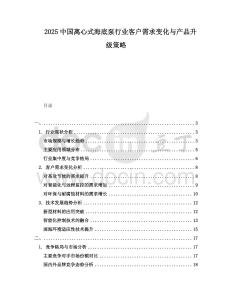 2025中國離心式海底泵行業客戶需求變化與產品升級策略