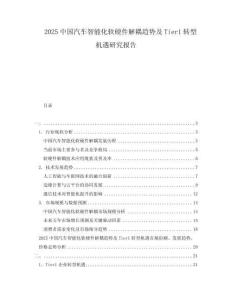 2025中國汽車智能化軟硬件解耦趨勢及Tier1轉(zhuǎn)型機(jī)遇研究報(bào)告