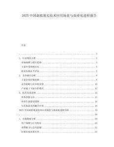 2025中國虛擬現實技術應用場景與商業化進程報告