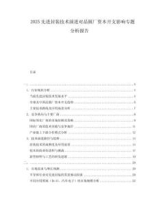 2025先進封裝技術演進對晶圓廠資本開支影響專題分析報告