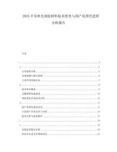 2025半導(dǎo)體光刻膠材料技術(shù)壁壘與國(guó)產(chǎn)化替代進(jìn)程分析報(bào)告
