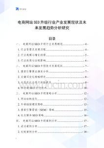 電商網(wǎng)站SEO升級行業(yè)產(chǎn)業(yè)發(fā)展現(xiàn)狀及未來發(fā)展趨勢分析研究