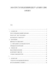 2026骨科手術導航系統精準度提升與市場準入策略分析報告