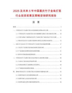 2025及未來5年中國喜慶竹子金條燈籠行業(yè)投資前景及策略咨詢研究報告