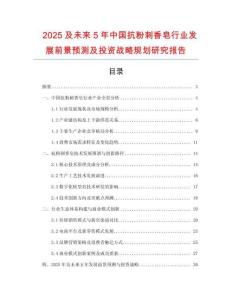 2025及未來5年中國抗粉刺香皂行業(yè)發(fā)展前景預測及投資戰(zhàn)略規(guī)劃研究報告