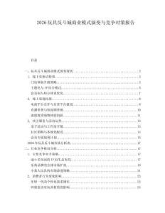 2026玩具反斗城商业模式演变与竞争对策报告