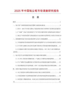2025年中國(guó)粘塵筆市場(chǎng)調(diào)查研究報(bào)告
