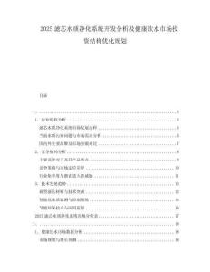 2025濾芯水質凈化系統開發分析及健康飲水市場投資結構優化規劃