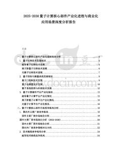 2025-2030量子計算核心部件產業化進程與商業化應用場景深度分析報告
