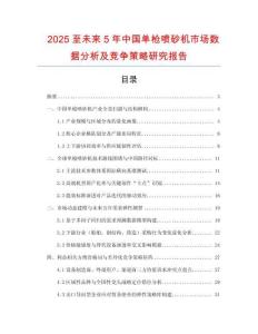 2025至未來5年中國單槍噴砂機市場數據分析及競爭策略研究報告