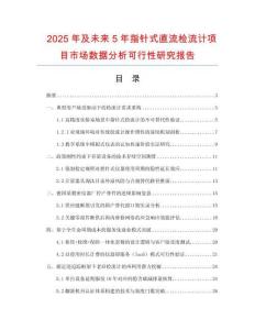 2025年及未來5年指針式直流檢流計項目市場數據分析可行性研究報告