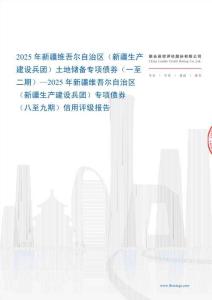 2025年新疆維吾爾自治區(qū)（新疆生產建設兵團）土地儲備專項債券（一至二期）—2025年新疆維吾爾自治區(qū)（新疆生產建設兵團）專項債券（八至九期）信用評級報告