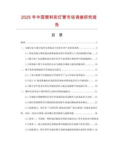 2025年中國塑料彩燈管市場調查研究報告