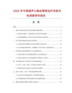 2025年中國(guó)超聲心腦血管病治療系統(tǒng)市場(chǎng)調(diào)查研究報(bào)告