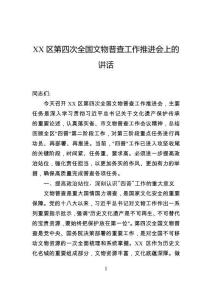 區第四次全國文物普查工作推進會上的講話