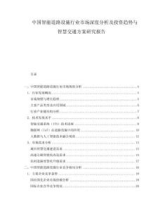 中国智能道路设施行业市场深度分析及投资趋势与智慧交通方案研究报告