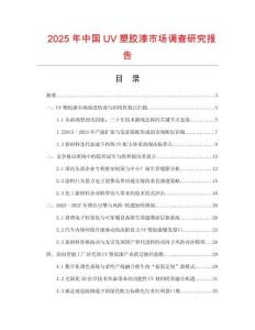 2025年中国UV塑胶漆市场调查研究报告