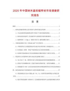2025年中國(guó)納米晶軟磁帶材市場(chǎng)調(diào)查研究報(bào)告