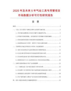 2025年及未來5年氣動工具專用管項(xiàng)目市場數(shù)據(jù)分析可行性研究報告