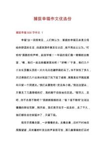 捕捉幸福作文優(yōu)選份