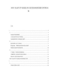2025電動(dòng)汽車電池技術(shù)目前發(fā)展現(xiàn)狀創(chuàng)新分析格局變