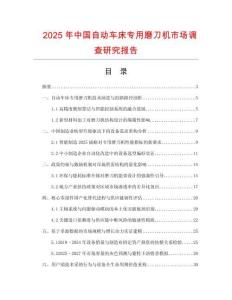 2025年中國自動(dòng)車床專用磨刀機(jī)市場(chǎng)調(diào)查研究報(bào)告