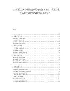 2025至2030中國(guó)經(jīng)皮神經(jīng)電刺激（TENS）裝置行業(yè)市場(chǎng)深度研究與戰(zhàn)略咨詢分析報(bào)告