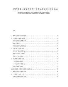 2025除非司空见惯教育行业市场需求现状竞争格局发展策略投资评估规划分析研究报告