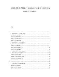 2025老齡生活用品行業(yè)市場分析及老齡生活用品行業(yè)現(xiàn)狀與發(fā)展報告